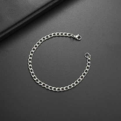 Skyrim 3-10mm Wide Men's Cuban Chain Bracelet Stainless Steel Men Women Minimalist Basic Figaro Chain Jewelry Gift Wholesale