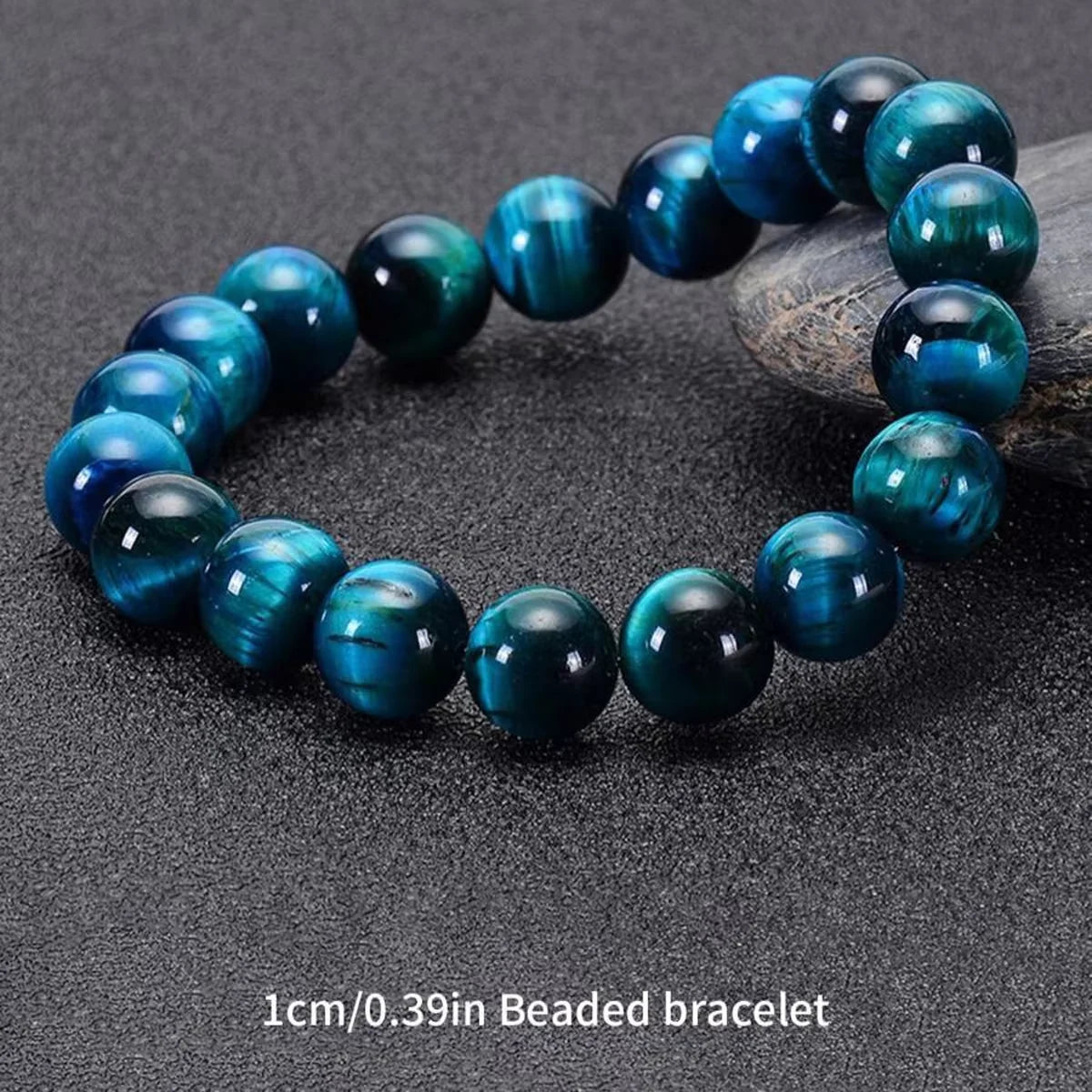 Minimalist Blue Tiger Eye Stone Beaded Bracelet