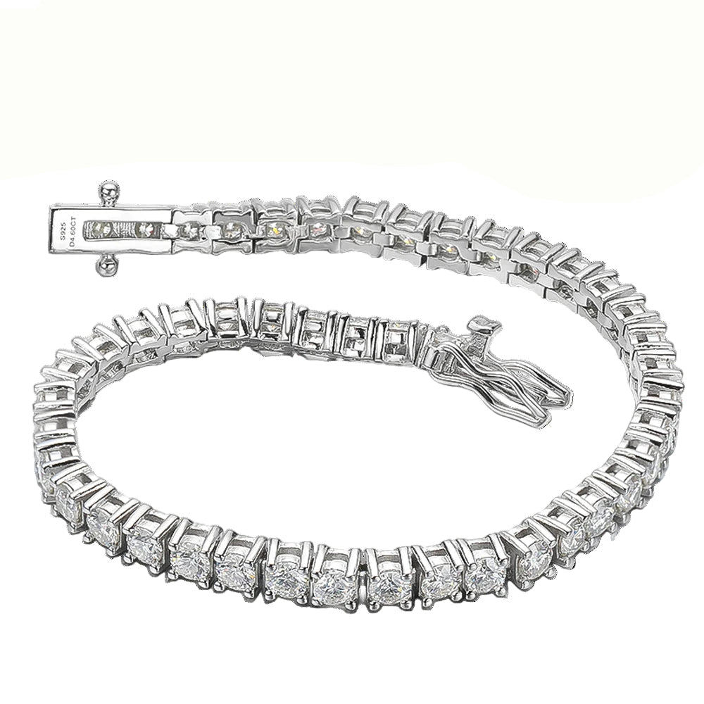 Tennis 925 Sterling Silver Plated Bracelet For Women