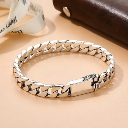 Stainless Steel Cuban Bracelet Classic Casual Jewelry for Men Fashion Charm Gift for Boyfriend