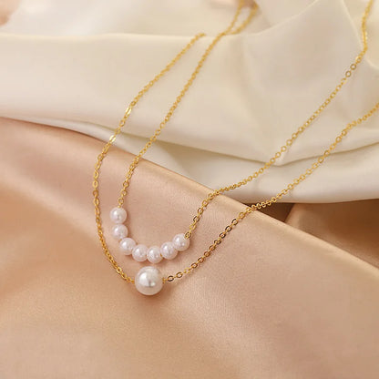 Elegant White Imitation Pearl Choker Necklace For Women