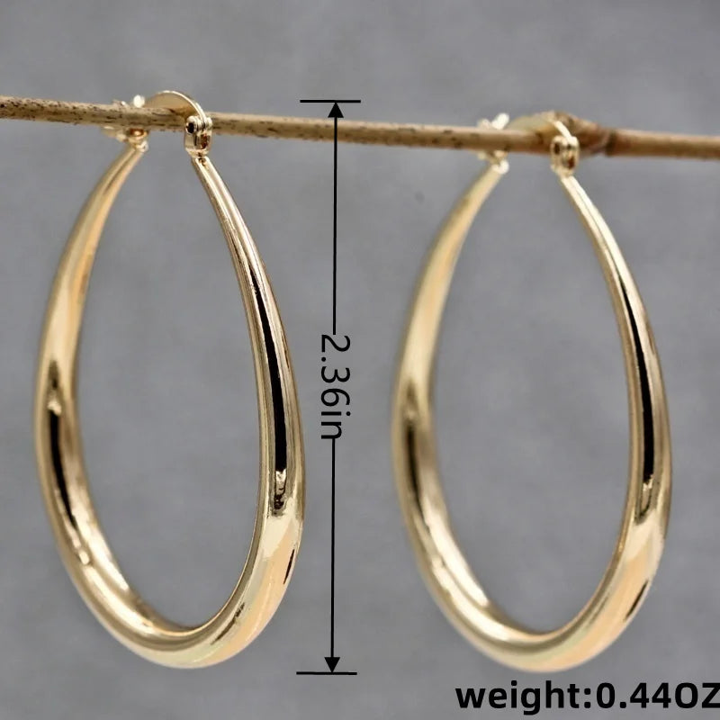 Simple And Stylish Oval Golden And Silvery Large Circle Earrings Are Suitable For Women To Wear At Banquets Or Festive Gifts Fo