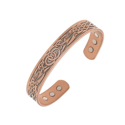 New European and American retro double-ring pattern magnetic bracelet set