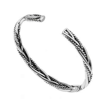 Simple Stainless Steel Twisted Woven Bracelet