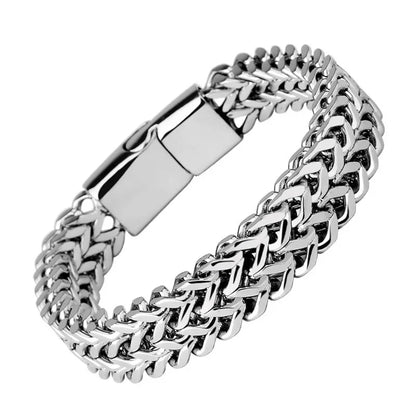 Stainless Steel Cuban Bracelet Classic Casual Jewelry for Men Fashion Charm Gift for Boyfriend