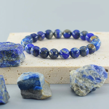 Real 5A Natural Lapis Lazuli Stone Beads Bracelet