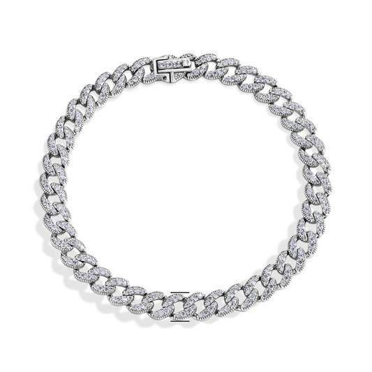 Moissanite Diamond Classic Cuba Chain Bracelet for Men & Women