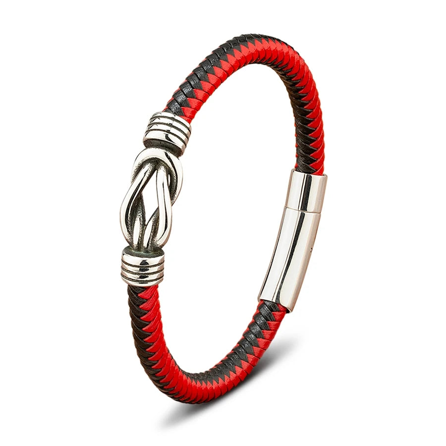 Leather Stainless Steel Irregular Bracelet