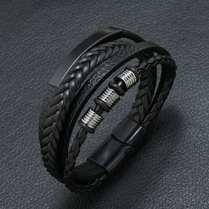 Fashion Trendy Men Leather Bracelets