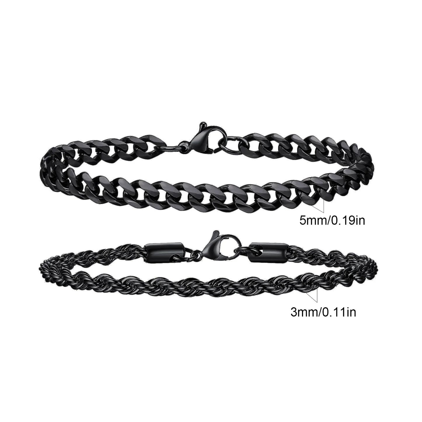 2pcs Men's Chain Bracelets,