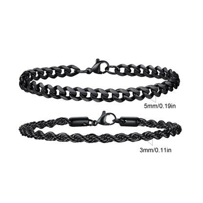 2pcs Men's Chain Bracelets,