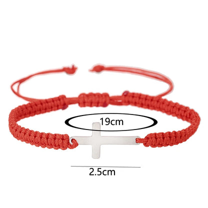 Creative Steel Cross Hand-woven Adjustable Bracelet