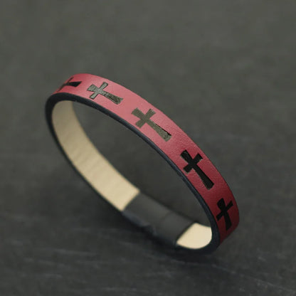 Bangle Detachable Magnet Buckle Leather Bracelet