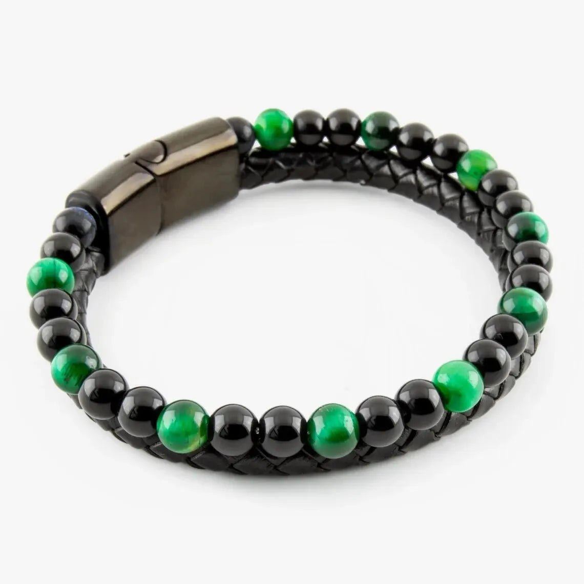 Stainless Steel Tiger Eye Stone Beads Bracelet