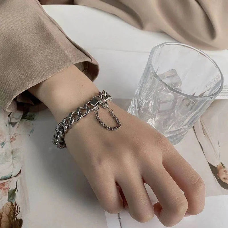 Kpop Stainless Steel Metal Chains Bracelets