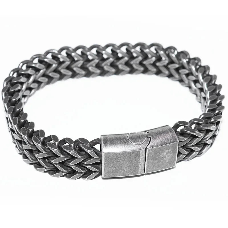 Stainless Steel Cuban Bracelet Classic Casual Jewelry for Men Fashion Charm Gift for Boyfriend