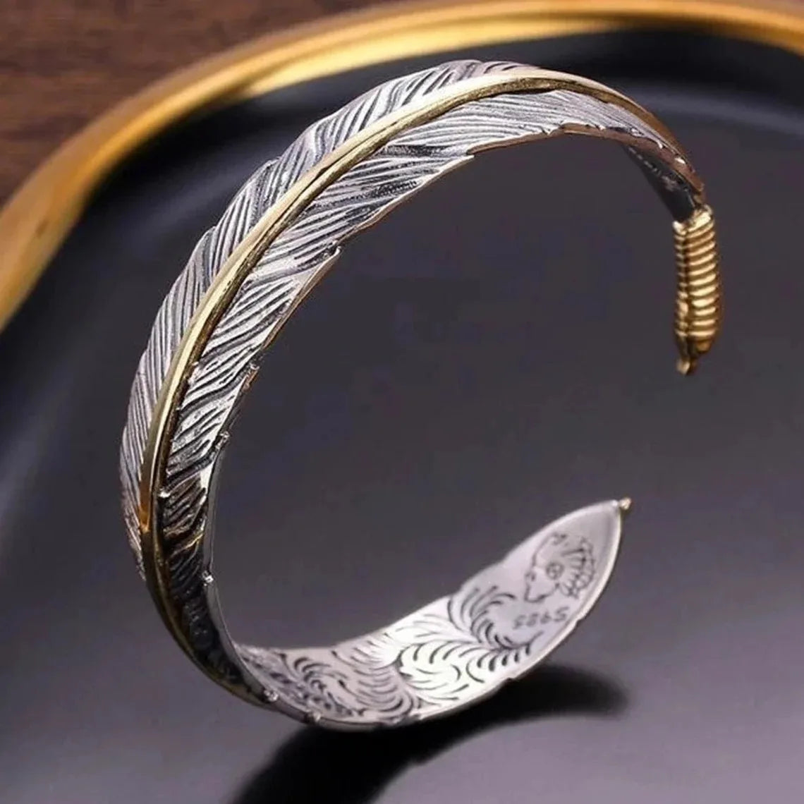Feather Golden Flower Vintage Punk bracelet