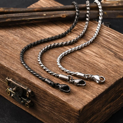 Vnox Slim 2.5mm Snake Links Bracelets for Men Teens Boys,Adjustable Stainless Steel Twisted Chain Bracelets,Simple Metal Jewelry