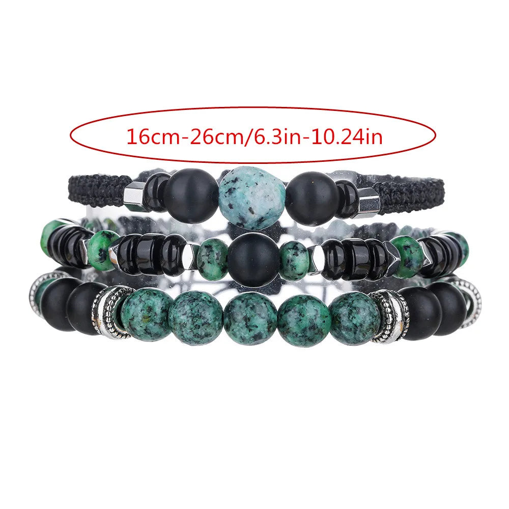 3-piece trendy stacked bead bracelet