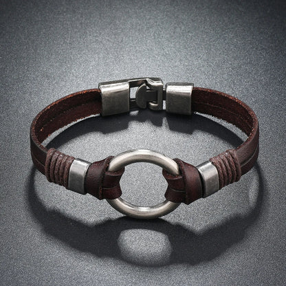 Handmade Genuine Leather Bracelet for Men and Women, Simple Bracelet
