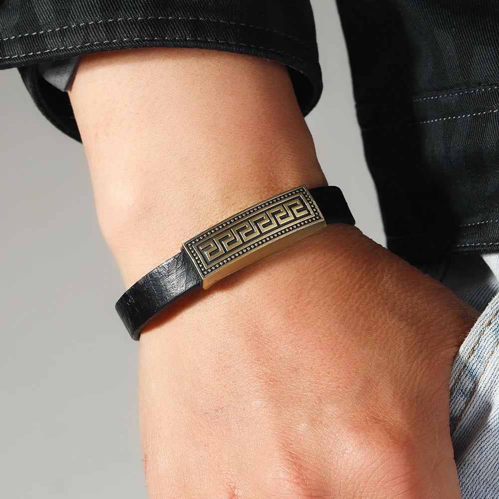 1 Piece vintage leather bracelet for men