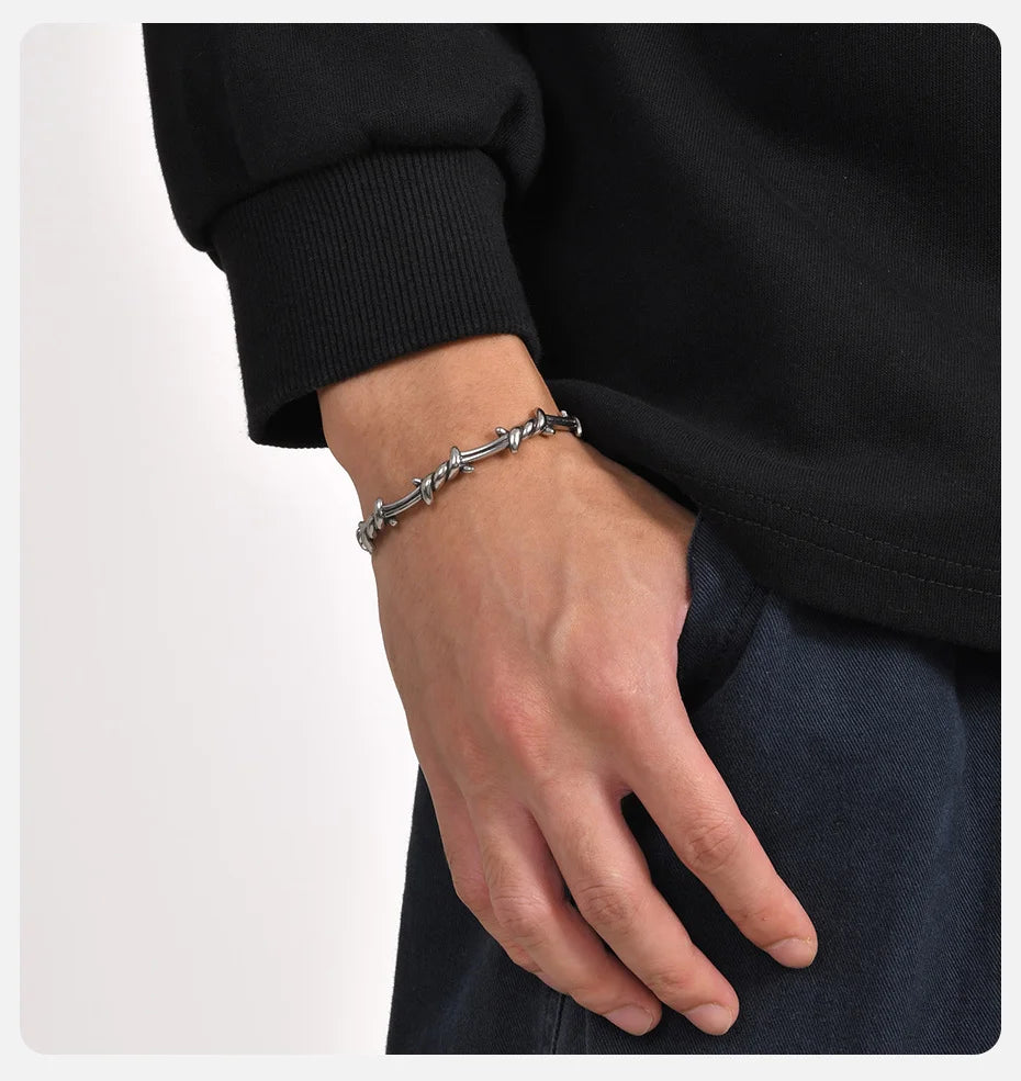 Twisted Rebellion Metal Cuff Bracelet For Men