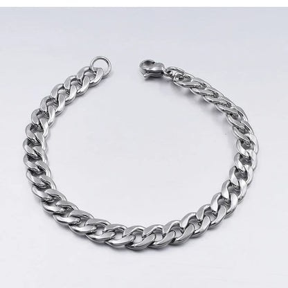 Fashion Stainless Steel Men Curb Cuban Chain Bracelet