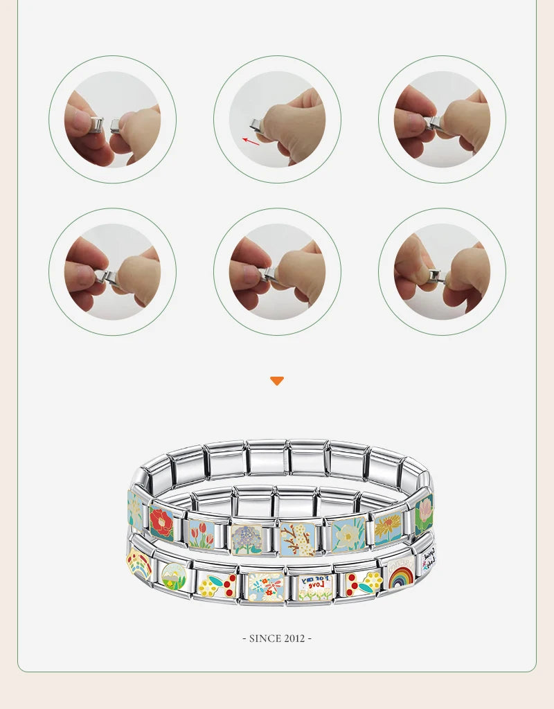 Jewelry DIY 9mm Width Itanlian Elastic Charm Bracelet