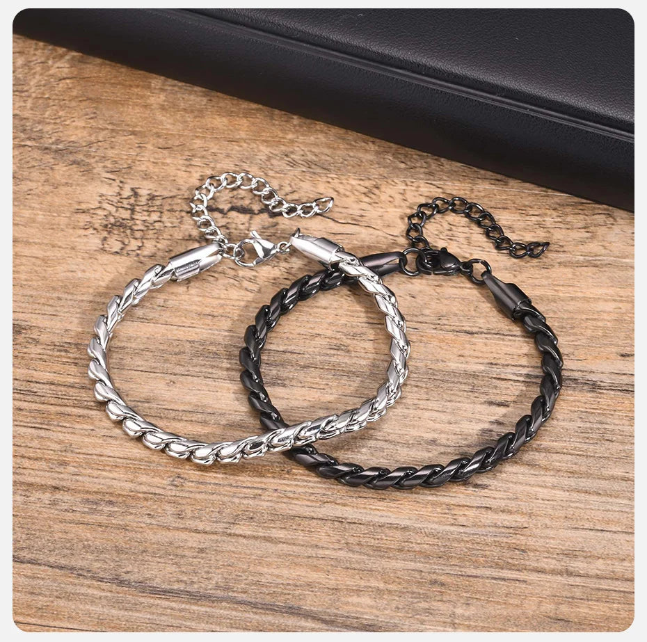 Punk Men Snake Link Chain Bracelets