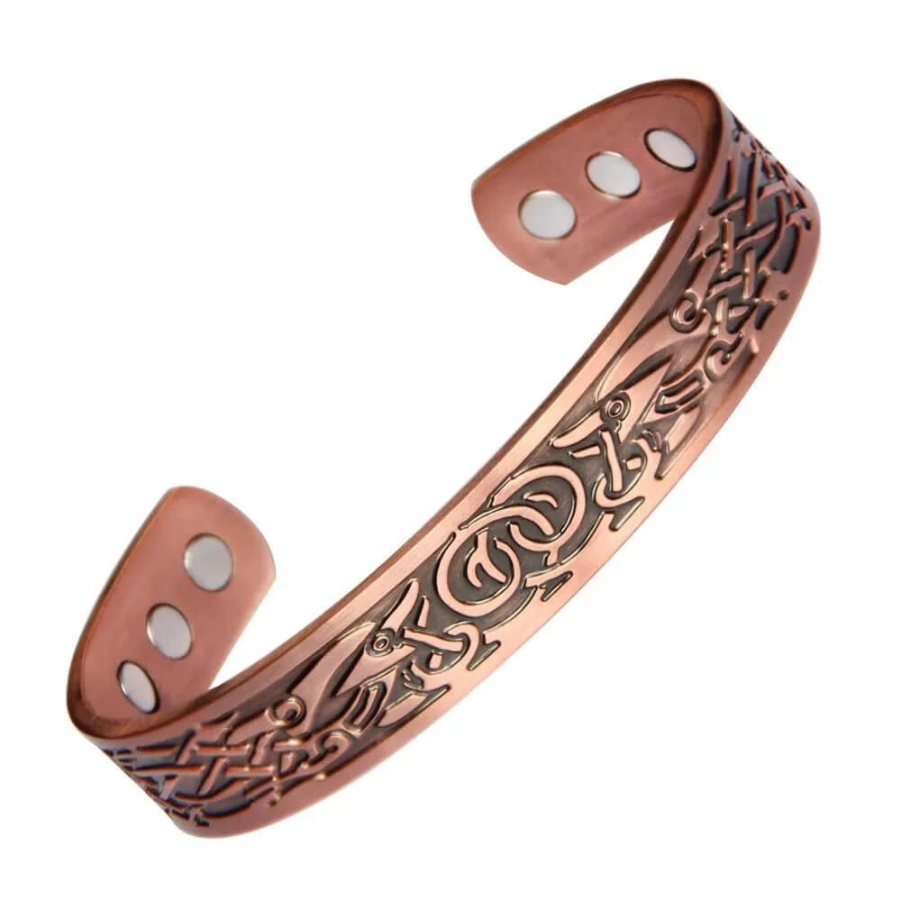 New European and American retro double-ring pattern magnetic bracelet set