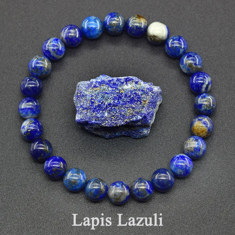 Real 5A Natural Lapis Lazuli Stone Beads Bracelet