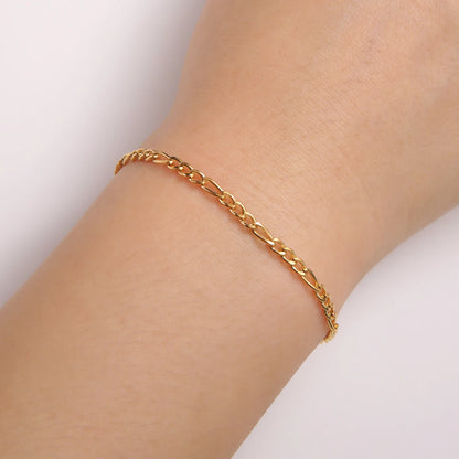 Skyrim 3-10mm Wide Men's Cuban Chain Bracelet Stainless Steel Men Women Minimalist Basic Figaro Chain Jewelry Gift Wholesale