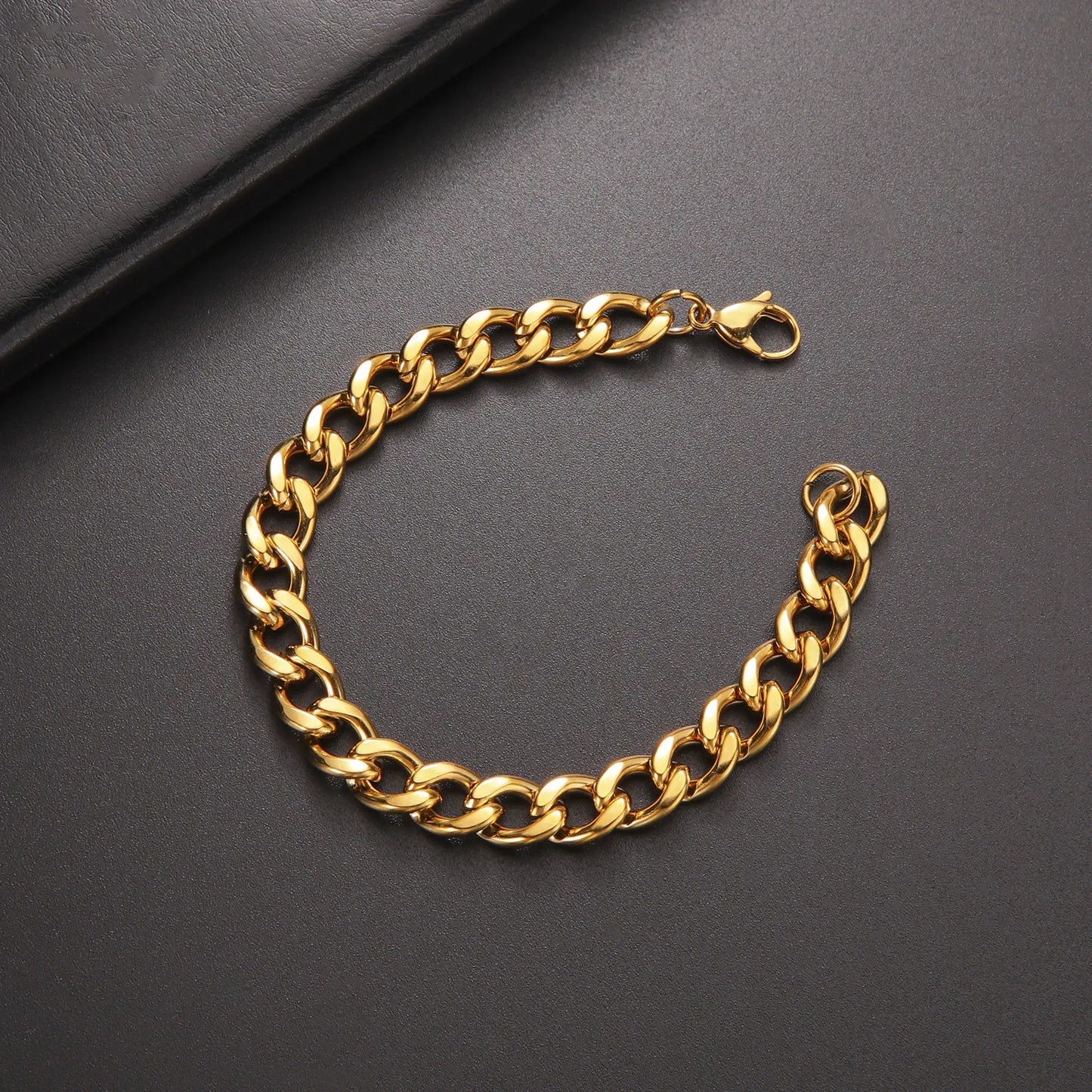 Skyrim 3-10mm Wide Men's Cuban Chain Bracelet Stainless Steel Men Women Minimalist Basic Figaro Chain Jewelry Gift Wholesale