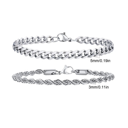 2pcs Men's Chain Bracelets,