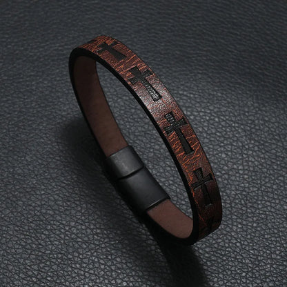 Bangle Detachable Magnet Buckle Leather Bracelet