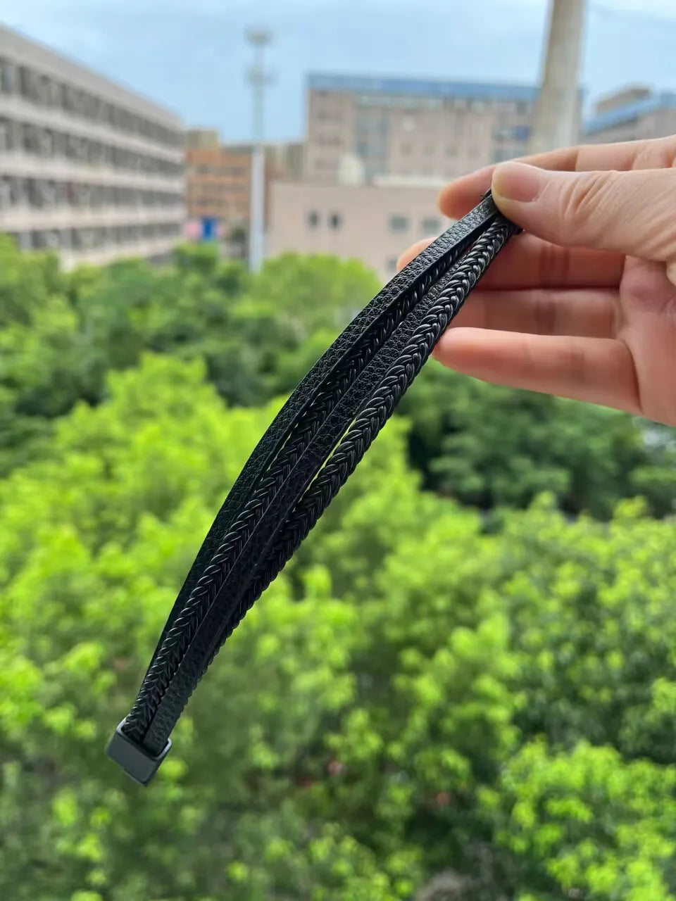 Men Stainless Steel Multilayer Braided Rope Bracelets