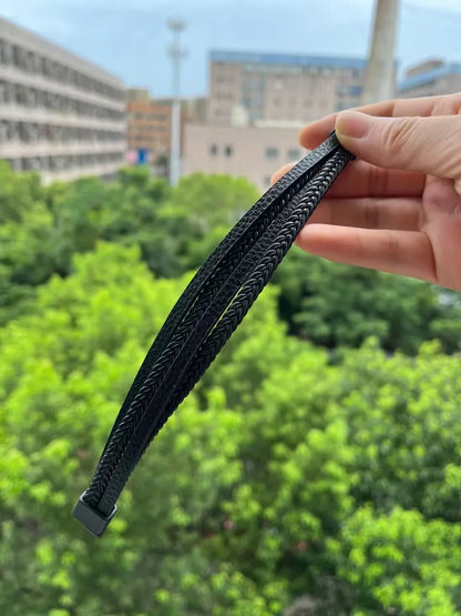 Men Stainless Steel Multilayer Braided Rope Bracelets