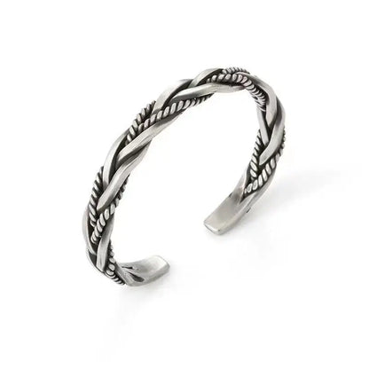Silver Plated Twisted Twist Cuff Bracelet