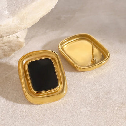 Square Earrings European And American Retro Atmosphere Light Luxury High Sense Of Personality Suitable For Daily Wear