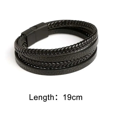 Men Stainless Steel Multilayer Braided Rope Bracelets