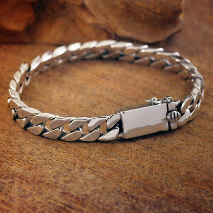 Silver Plated High Quality Fashion Miami Cuban Chain Bracelet Men's Trend Charm Bracelet Casual Business Party Jewelry Gift