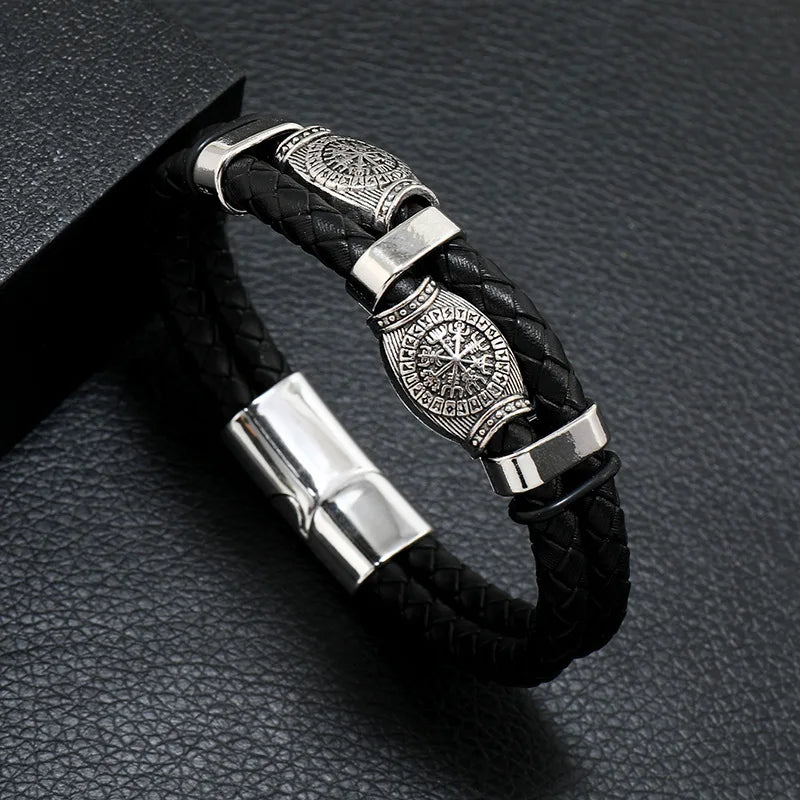 Fashion Trendy Men Leather Bracelets