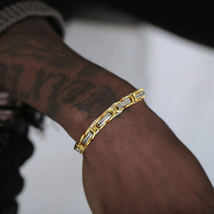 Men's Byzantine Chain Bracelet for Boys, 4/5/6/8MM Wide Stainless Steel Link Wristband,Gifts for Him