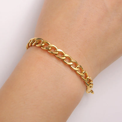 Skyrim 3-10mm Wide Men's Cuban Chain Bracelet Stainless Steel Men Women Minimalist Basic Figaro Chain Jewelry Gift Wholesale