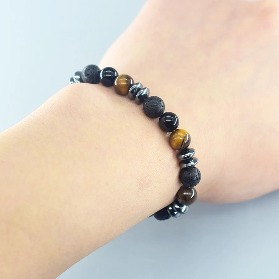 Yellow Tiger Eye Stone Beads Bracelet