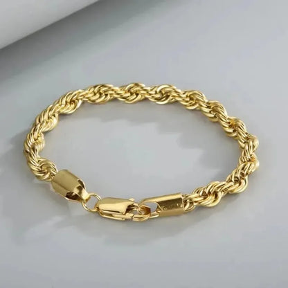 18k Gold Plated 925 Sterling Silver 4MM Chain Bracelets