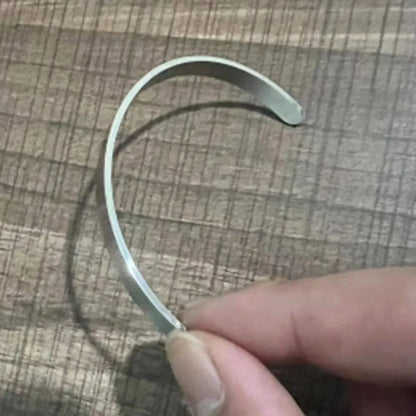 Simple C- shaped Bracelet, Personalized Fashion, Men's Stainless Steel Smooth Open Bracelet