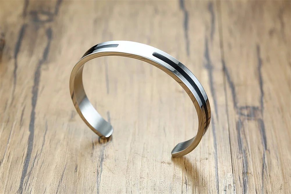 Men Bangle, Enemal Bangle Mens, Viking Logo Cuff Bracelet For Gentleman ,Stainless Steel Minimalist Bracelets