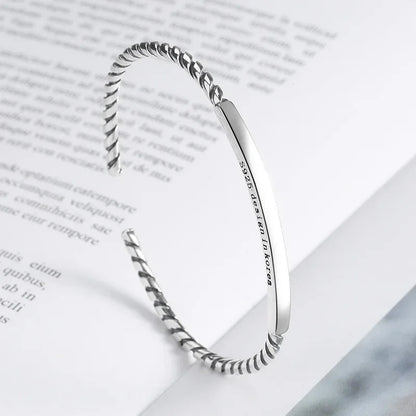 Silver Plated Twisted Twist Cuff Bracelet