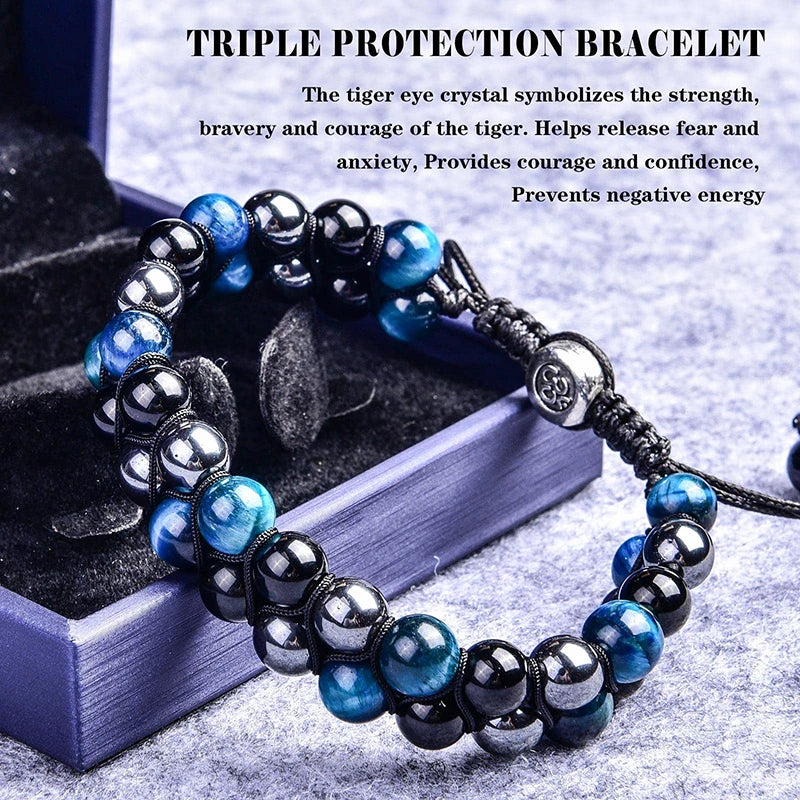 Triple Protection 8mm Beads Bracelet